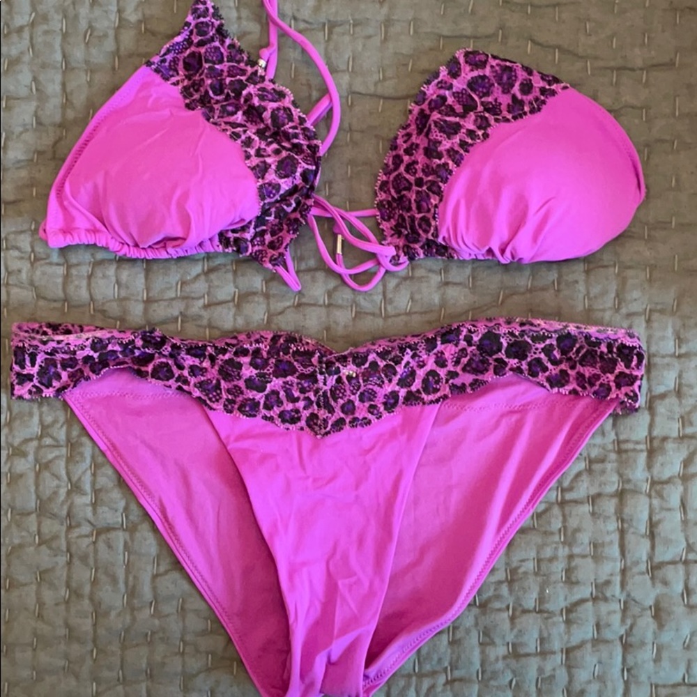 Purple string bikini